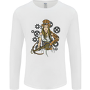 A Steampunk Woman With a Crossbow Mens Long Sleeve T-Shirt White