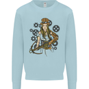 A Steampunk Woman With a Crossbow Mens Sweatshirt Jumper Light Blue