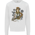 A Steampunk Woman With a Crossbow Mens Sweatshirt Jumper White
