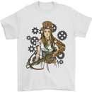 A Steampunk Woman With a Crossbow Mens T-Shirt 100% Cotton White