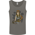 A Steampunk Woman With a Crossbow Mens Vest Tank Top Charcoal