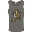 A Steampunk Woman With a Crossbow Mens Vest Tank Top Charcoal