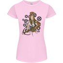 A Steampunk Woman With a Crossbow Womens Petite Cut T-Shirt Light Pink