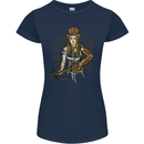 A Steampunk Woman With a Crossbow Womens Petite Cut T-Shirt Navy Blue