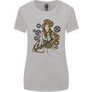 A Steampunk Woman With a Crossbow Womens Wider Cut T-Shirt Sports Grey
