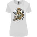 A Steampunk Woman With a Crossbow Womens Wider Cut T-Shirt White