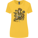 A Steampunk Woman With a Crossbow Womens Wider Cut T-Shirt Yellow