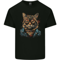 A Streetwise Cat With Glasses Mens Cotton T-Shirt Tee Top Black