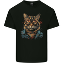A Streetwise Cat With Glasses Mens Cotton T-Shirt Tee Top Black