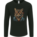 A Streetwise Cat With Glasses Mens Long Sleeve T-Shirt Black