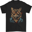 A Streetwise Cat With Glasses Mens T-Shirt 100% Cotton Black