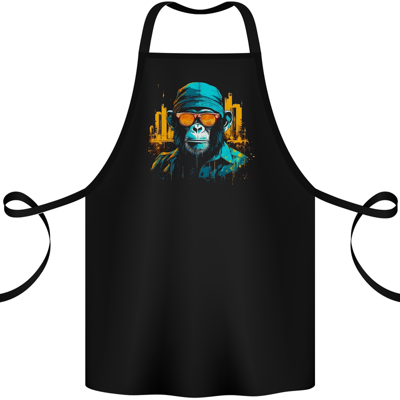 A Streetwise Monkey Urban Setting Cotton Apron 100% Organic Black