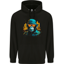 A Streetwise Monkey Urban Setting Mens 80% Cotton Hoodie Black