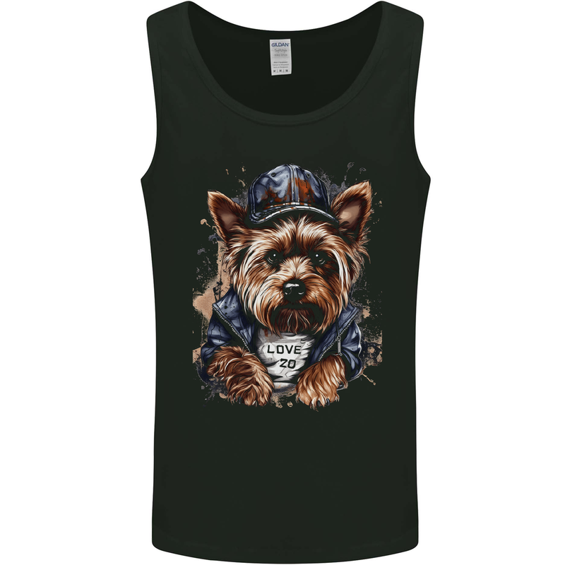 A Streetwise Yorkshire Terrier Yorkie Mens Vest Tank Top Black
