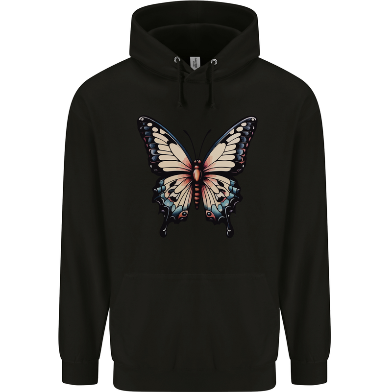 A Stunning Butterfly Mens 80% Cotton Hoodie Black