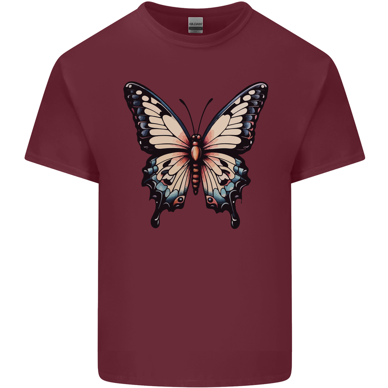 A Stunning Butterfly Mens Cotton T-Shirt Tee Top Maroon