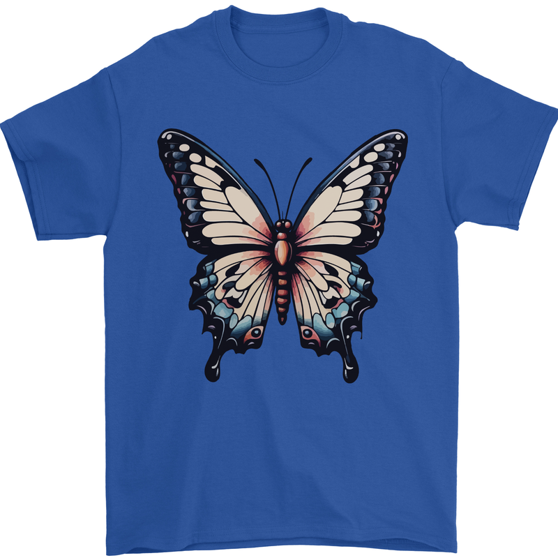 A Stunning Butterfly Mens T-Shirt 100% Cotton Royal Blue