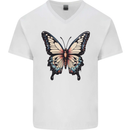 A Stunning Butterfly Mens V-Neck Cotton T-Shirt White
