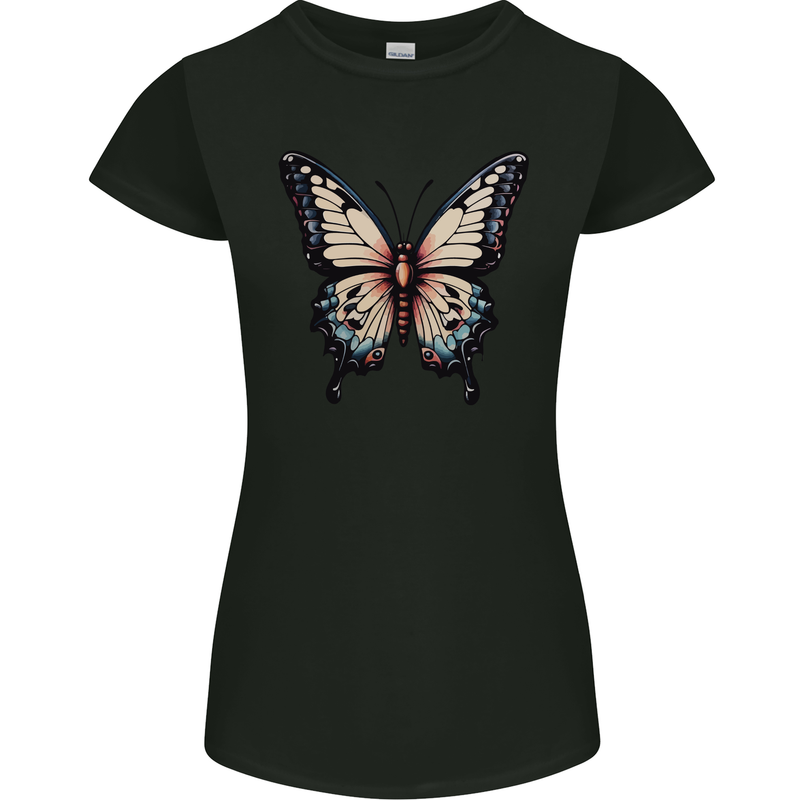 A Stunning Butterfly Womens Petite Cut T-Shirt Black