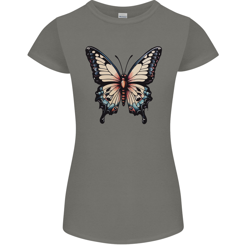 A Stunning Butterfly Womens Petite Cut T-Shirt Charcoal