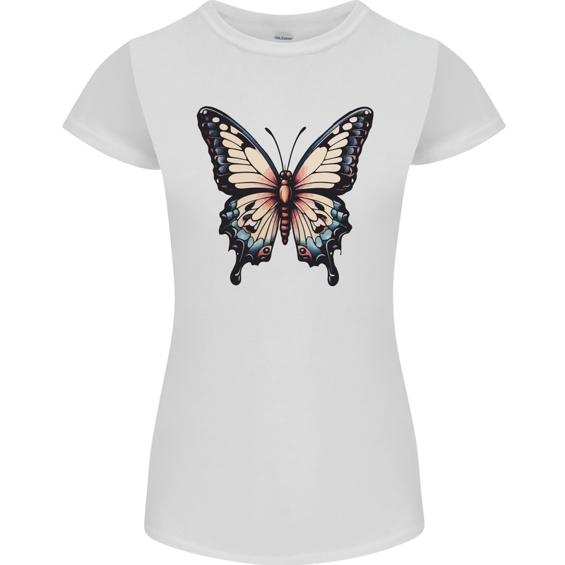 A Stunning Butterfly Womens Petite Cut T-Shirt White