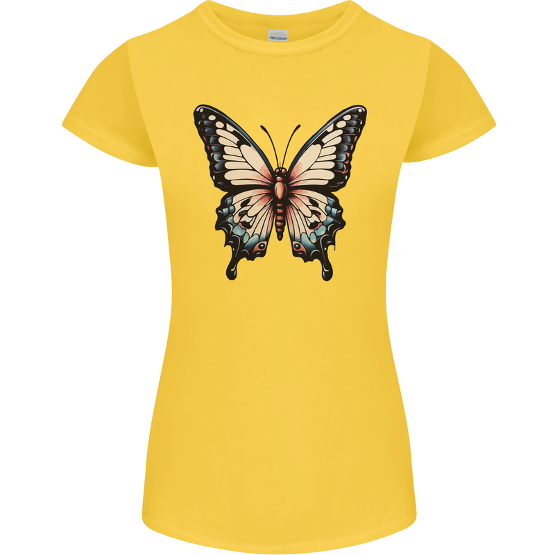 A Stunning Butterfly Womens Petite Cut T-Shirt Yellow