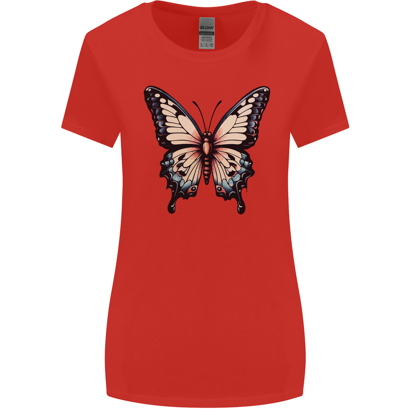 A Stunning Butterfly Womens Wider Cut T-Shirt Red