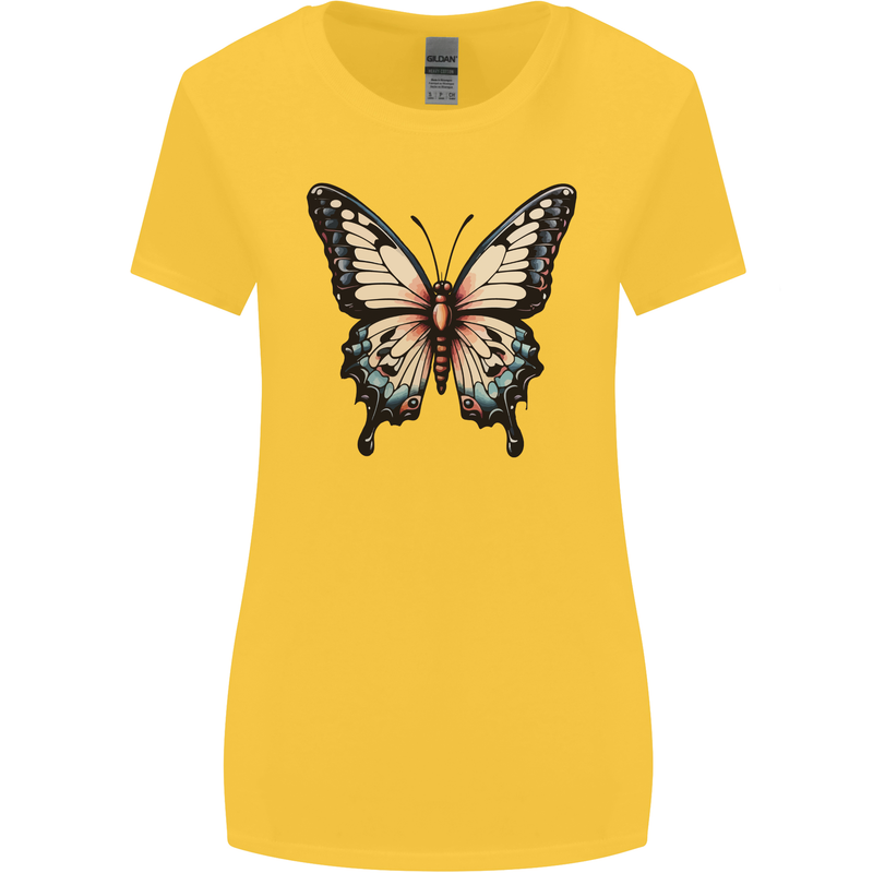 A Stunning Butterfly Womens Wider Cut T-Shirt Yellow