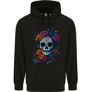 A Sugar Skull With Roses Day of the Dead DOTD Childrens Kids Hoodie Black