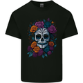 A Sugar Skull With Roses Day of the Dead DOTD Kids T-Shirt Childrens Black
