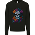 A Sugar Skull With Roses Day of the Dead DOTD Mens Sweatshirt Jumper Black