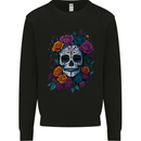 A Sugar Skull With Roses Day of the Dead DOTD Mens Sweatshirt Jumper Black