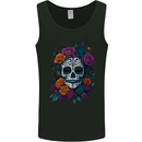 A Sugar Skull With Roses Day of the Dead DOTD Mens Vest Tank Top Black