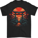 A Sunset Torii Japan Culture Japanese Mens T-Shirt 100% Cotton BLACK