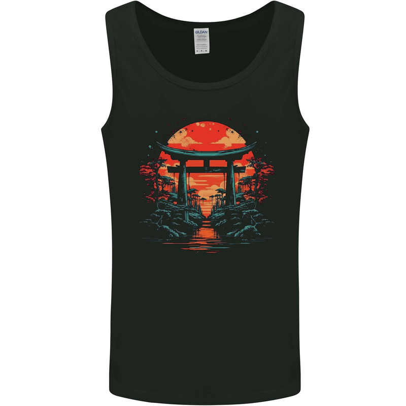 A Sunset Torii Japan Culture Japanese Mens Vest Tank Top Black