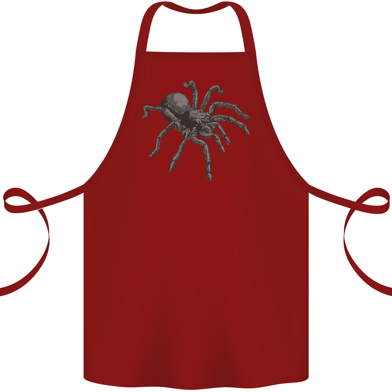 A Tarantula Spider Cotton Apron 100% Organic Maroon