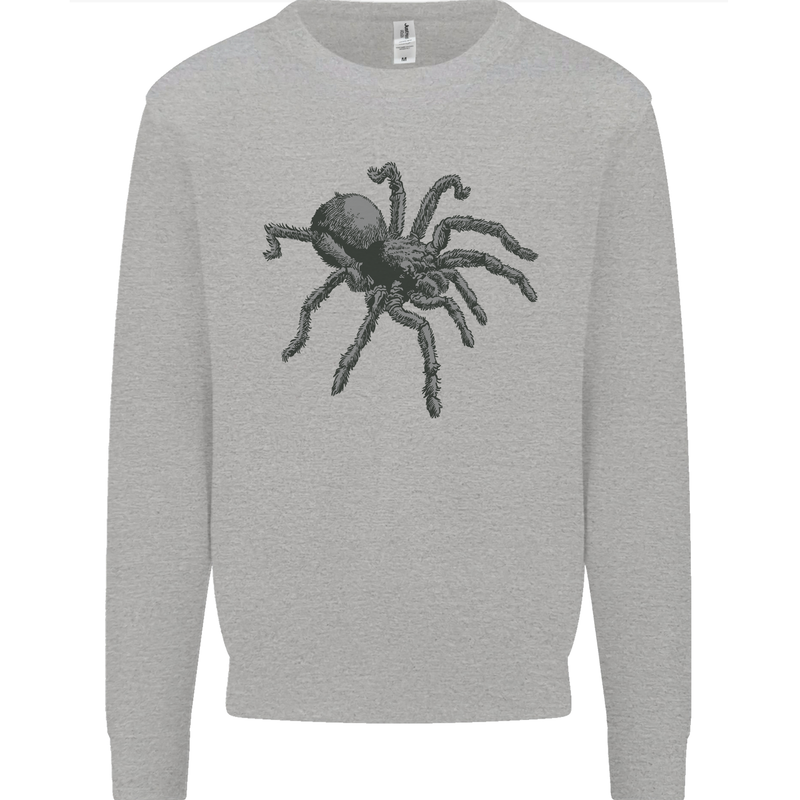 A Tarantula Spider Kids Sweatshirt Jumper Sports Grey