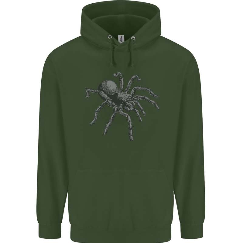 A Tarantula Spider Mens 80% Cotton Hoodie Forest Green
