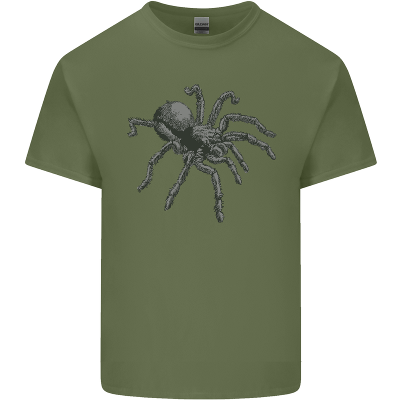 A Tarantula Spider Mens Cotton T-Shirt Tee Top Military Green