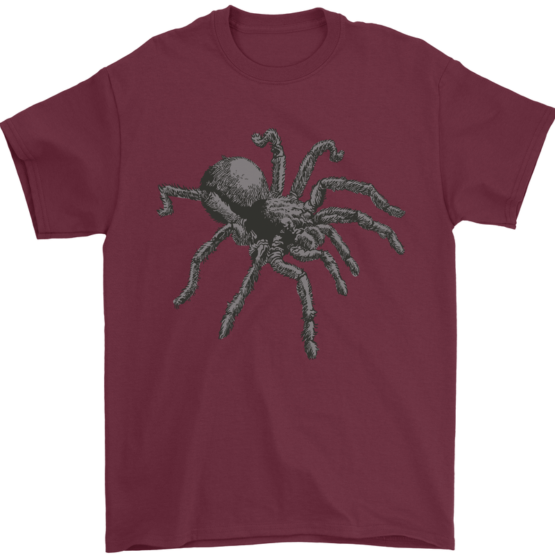 A Tarantula Spider Mens T-Shirt 100% Cotton Maroon
