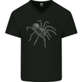 A Tarantula Spider Mens V-Neck Cotton T-Shirt Black