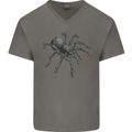 A Tarantula Spider Mens V-Neck Cotton T-Shirt Charcoal