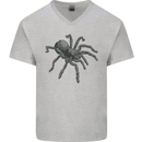 A Tarantula Spider Mens V-Neck Cotton T-Shirt Sports Grey