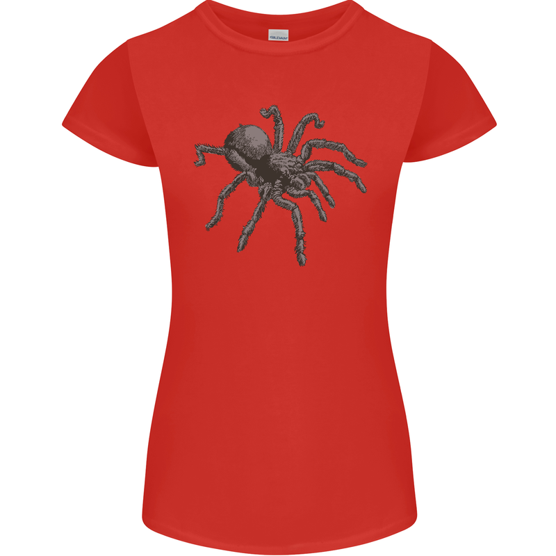 A Tarantula Spider Womens Petite Cut T-Shirt Red