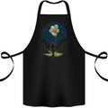 A Teddy Bear Holding Balloons Fantasy Cotton Apron 100% Organic Black