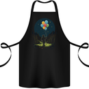 A Teddy Bear Holding Balloons Fantasy Cotton Apron 100% Organic Black