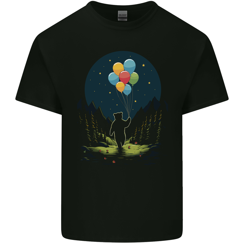 A Teddy Bear Holding Balloons Fantasy Kids T-Shirt Childrens Black
