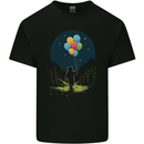 A Teddy Bear Holding Balloons Fantasy Mens Cotton T-Shirt Tee Top Black