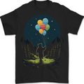 A Teddy Bear Holding Balloons Fantasy Mens T-Shirt 100% Cotton BLACK