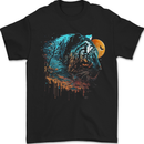 A Tiger and Moon Mens T-Shirt 100% Cotton Black